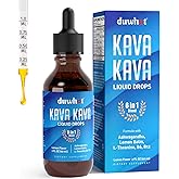 duwhot Kava Kava Extract Liquid Drops with Ashwagandha Lemon Balm L-Theanine, High Potency Kava Root Extract Tincture Supplement for Relaxation, 2 Fl Oz