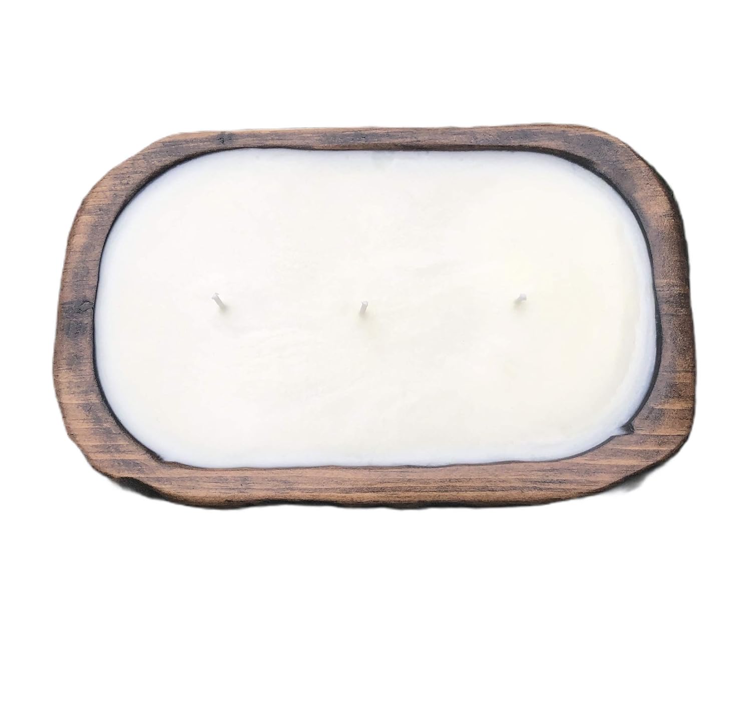 Wooden Dough Bowl Candle Handmade