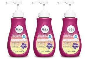 Veet Gel Hair Remover Cream, Sensitive Formula, 13.5 oz (Pack of 3)