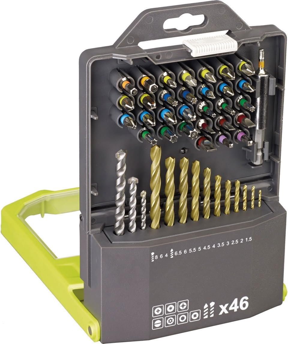 Ryobi RAK46MIX Mixed Drilling and Driving Bit Set, 46 Piece, Green & Anthracite - Image 3