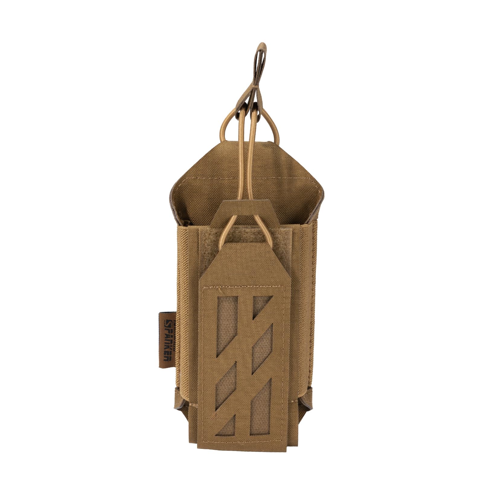 EXCELLENT ELITE SPANKER Tactical Molle Radio Pouch Nylon Adjustable Walkie Talkie with Elastic Cord Radio Holster for Police Security Rescue（COB）