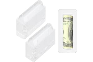 XIHEYOMI 60 Pcs Lip Balm Pouches Plastic Money HolderClear Lipstick Holder Clear Plastic Domes for Gift Card DIY Crafts with Double Side Tape