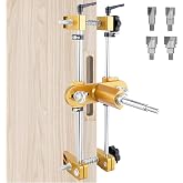 Meticuloso Upgraded Door Mortise Jig for Wooden Doors, Dual-Rail Micro-Adj | with 4 Drill Bits, Door Lock Installation Kit with Industrial Bearings, Door Lock Hole Opener Kit, Lock Mortiser