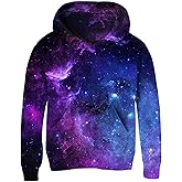 Funnycokid Boys Hoodies Kids Sweatshirt Warm Youth Print Girls Hooded Clothes with Pocket 6-16 Years