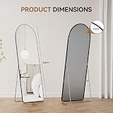 Warmiehomy Arched Full Length Mirror 165x60cm Floor Standing/Wall Hang view 3