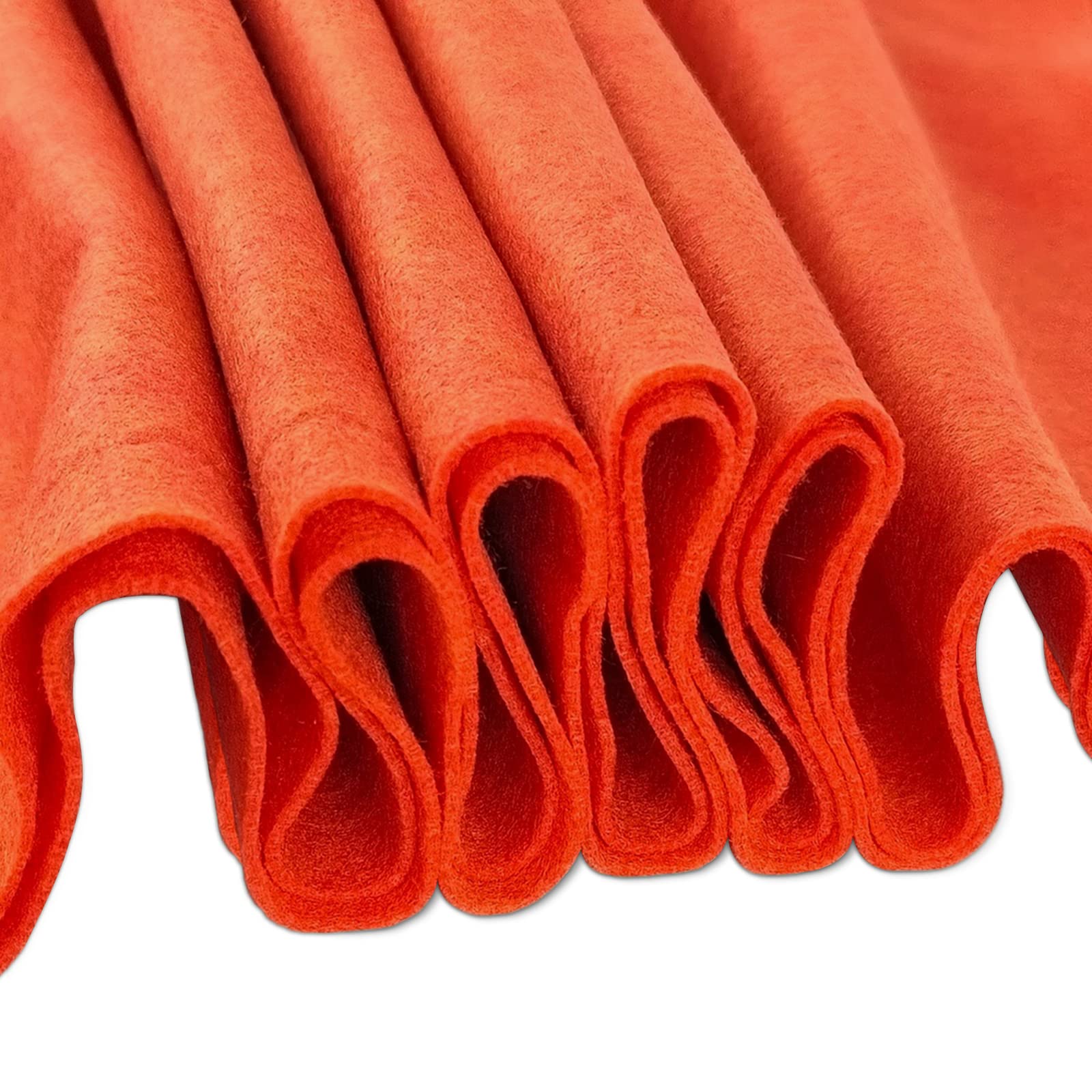 Jtnohx Colour Felt Fabric, 1.4mm Felt Sheets for Crafts, 90x90cm Soft Craft Fabric for Art and Sewing Projects(Orange 2)