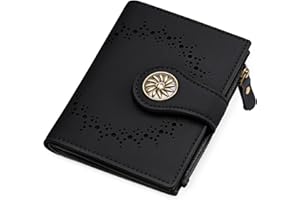 Tipmile Small Wallets Woman Leather Bifold RFID Blocking Card Holder Wallet with Zipper Coin Pocket