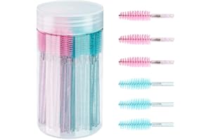 GCQQ Beauty 100PCS Mascara Wands, Disposable Eyelash Spoolie, Eyebrow Brush Applicator for Makeup Eyelash Extensions with Con