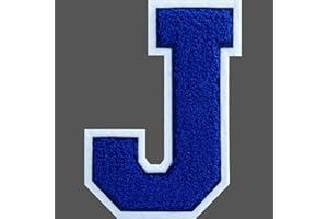 SOYCEV 4.5" Varsity Letter Patches Chenille Iron on Letters Large Letterman Jacket Patches for Clothing/Jacket/Varsity/Bag (Blue, J)