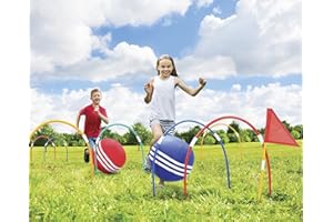Kovot Giant Kick Croquet Game Set | Includes Inflatable Croquet Balls, Wickets & Finish Flags