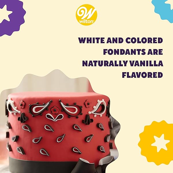 WILTON RED FONDANT FOR CAKE DECORATING PREMADE, VANILLA FLAVORED, EASY TO ROLL & READY TO USE, 23.9 OZ.