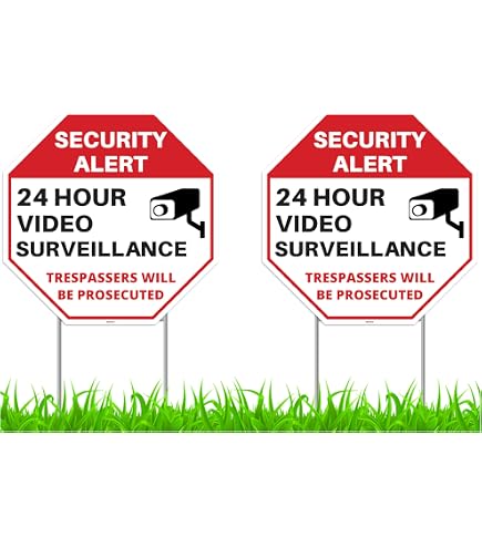 Kichwit Metallschild „Video Surveillance“ – 25,4x17,8 Cm, Reflektierend, 2 Stück