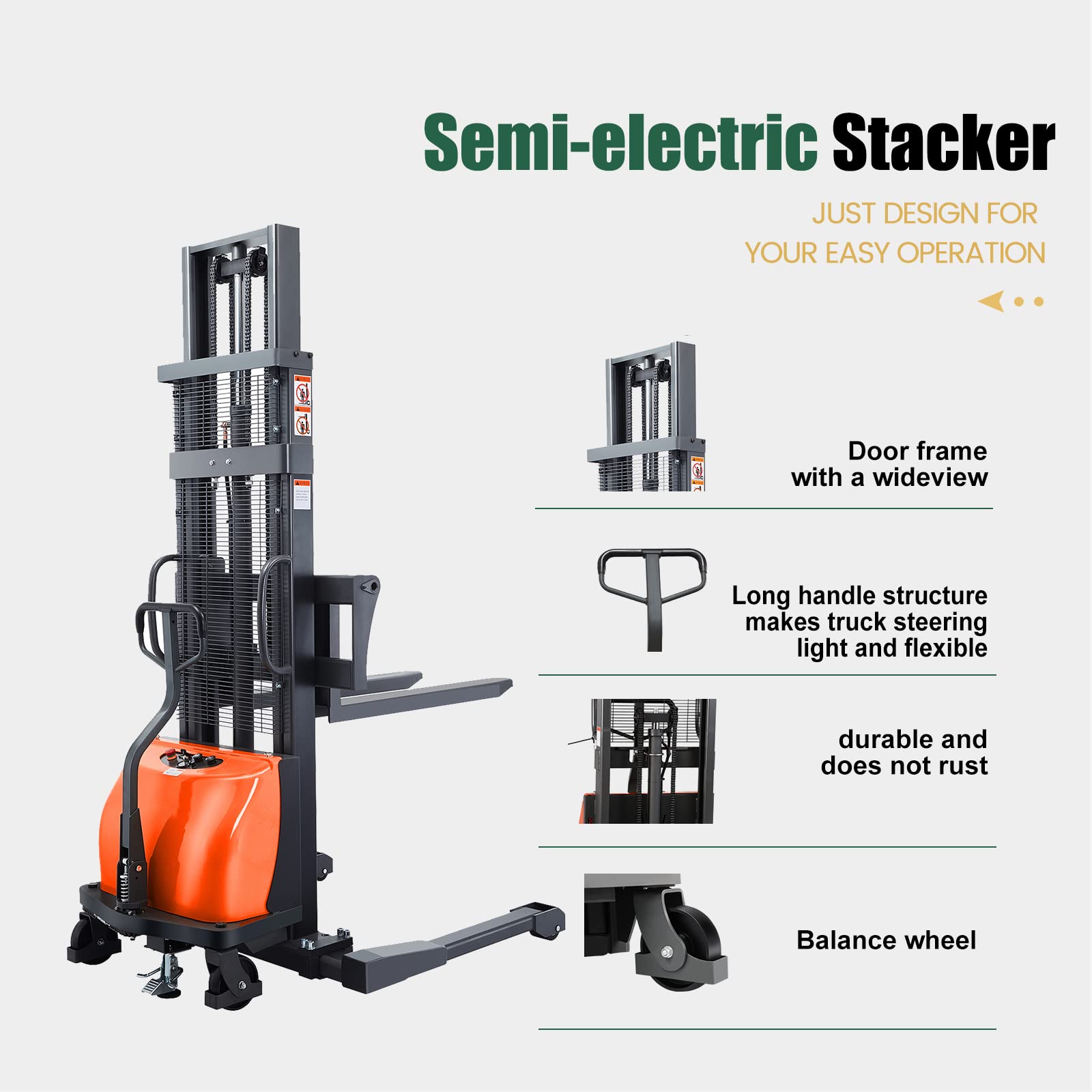 Stacker Kit. Amazon Mua Tory Carrier Semi-Electric Pallet Stacker Straddle Legs Lift ...