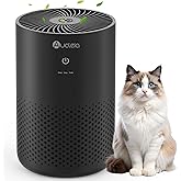 Aucleia Air Purifiers for Bedroom Home with H13 True HEPA Filter, 20dB Quiet Air Cleaner for Pets Hair Dander Odor, Smoke Dust Pollen, Aromatherapy Function, Black