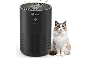 AUCLEIA Air Purifiers for Bedroom up to 588 Ft², 20dB Bedroom Air Purifier for Small Room Removes Dust Pets Hair Smoke Odor with Aromatherapy Function(Black)