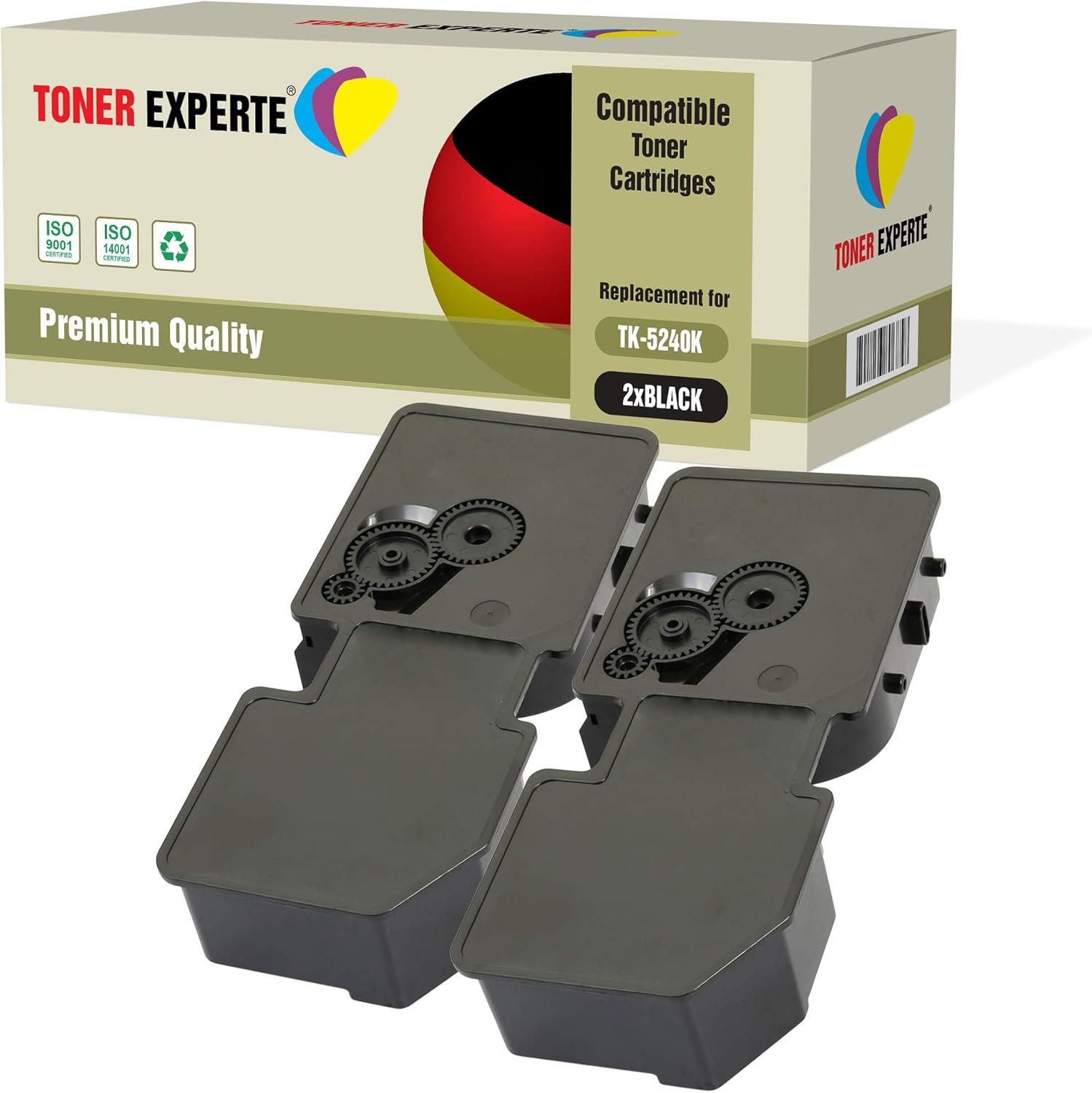 TONER EXPERTE® TK-5240 TK-5240K Pack of 2 Black Toner Cartridges compatible for Kyocera ECOSYS M5526cdn M5526cdw P5026cdn P5026cdw (4000 Pages) - Image 3