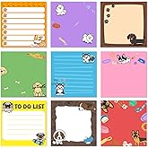 Saypacck 9 Pads Dog Sticky Notes 3x3 Inch Cute Self Stick Notepads Notes Adhesive Memo Pad Office Decor Gifts for Students School Teacher Meeting Office Supplies