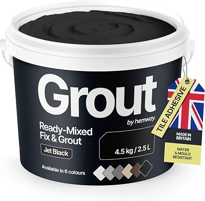 Hemway Jet Black Ready Mixed Grout & Fix 4.5kg / 2.5L Adhesive