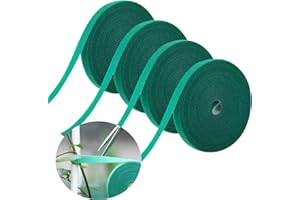 4 Rolls Garden Tie Green Tape, Twist Ties for Plants 1/2" 131ft Garden Plant Ties Soft and Tomato Plant Ties, Plant Supports,