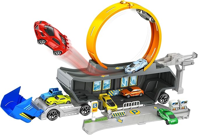 Toys Bhoomi Ultimate Speed Stunt Truck Track Car Garage Playset Toy with Vehicles Cars (P874-A)