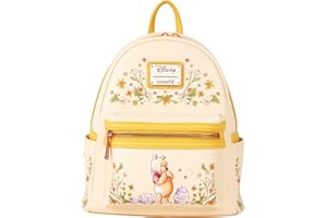 Loungefly Mini Backpack Handbag Floral Balloon Print Shoulder Bag (Yellow, Pooh)