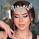 WONRLUA Bridal Headpieces for Wedding, Rhinestone Forehead Headpiece, Wedding Headband Crystal Tiara for Brides