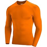 RIKUAOU Men's Long Sleeve Compression Shirt, Quick Dry Athletic Base Layer Top, Skins Fit Football Running Workout Undershirt