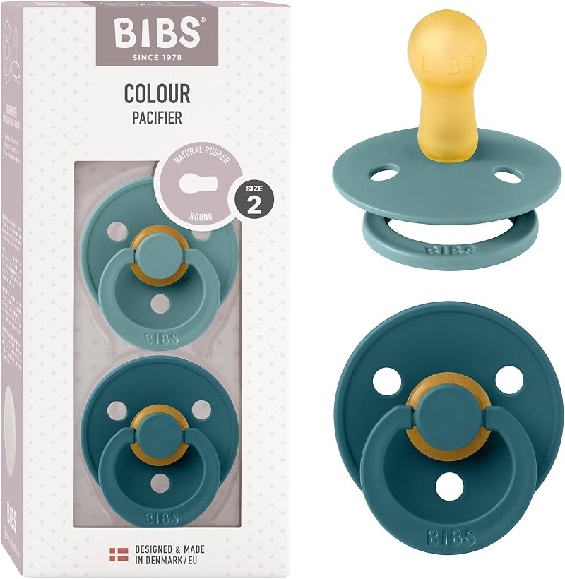 BIBS Colour Soother 2-Pack Pacifier Size 2 Denmark Natural Rubber Latex