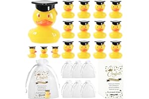 MEISO Graduation Duck Set Graduation Gifts Bulk 36 Pcs Resin Duck Gift Set with Inspirational Cards & Organza Bags, Graduate 