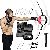 Acpape Double End Boxing Bag with Boxing Gloves - Premium Punching Bag for Speed and Reflex Training - Durable Boxing Bag for Home Workouts and Professional Training Sessions
