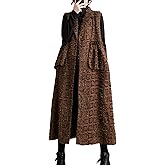 ellazhu Women's Funky Lapel Collar Cardigan Vest Solid Sleeveless Open Front Outerwear GZ28