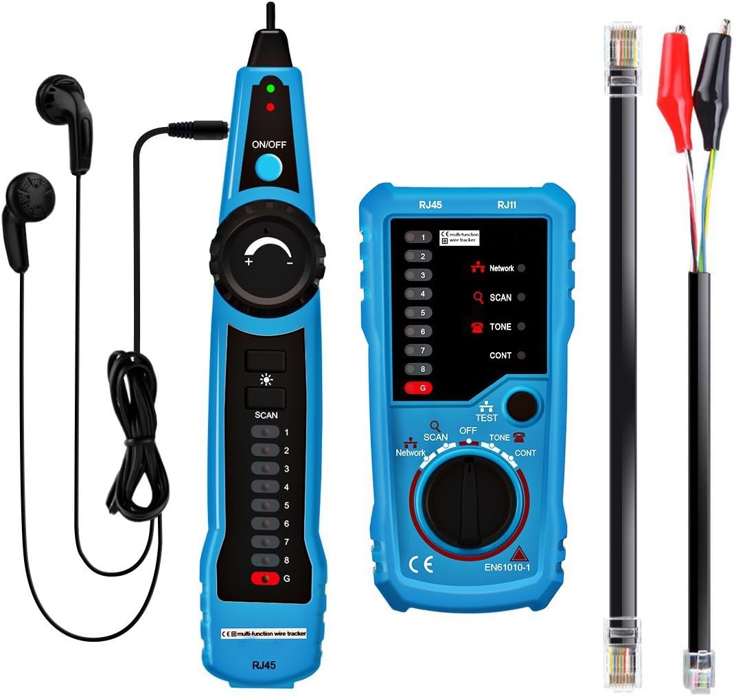 Muzerdo RJ11 RJ45 Wire Tracer Ethernet LAN Network Cable Tester for Network Cable Collation, Telephone Line Tester, Continuity Checking