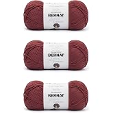 Bernat Softee Cotton Yarn for Crocheting Soft, Warm Red, 3-Pack | #3 DK Light Yarn, 60% Cotton 40% Acrylic, Soft Crochet Yarn for Garments, Knitting &amp; Crafts, 254yds, 120g/4.2oz per skein
