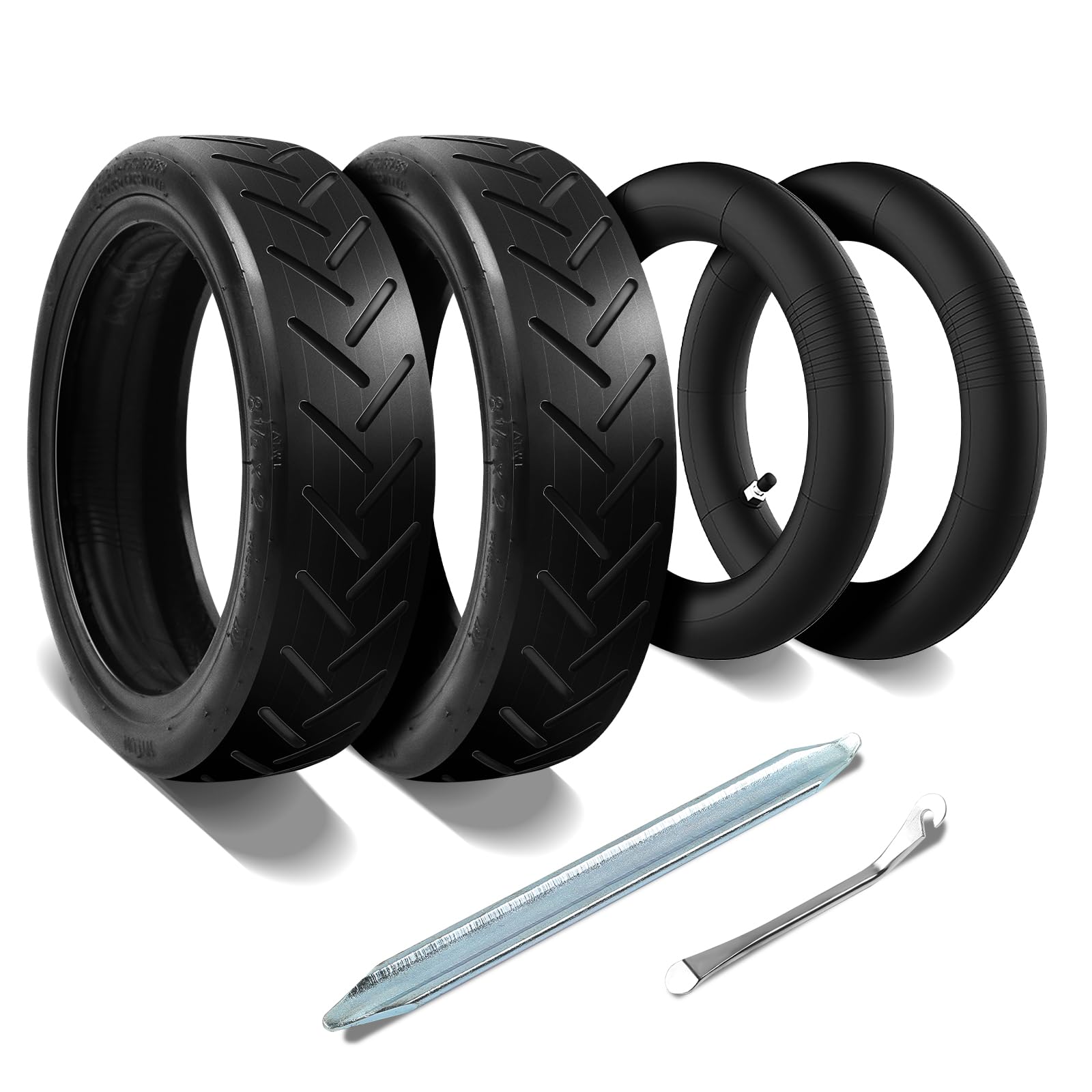MaxEarn 4 Pack 8.5 inch Scooter Tires, Inner Outer Tires + Crowbar for Mijia M365 and M365Pro, 8 1/2 ×4 Anti-slip Durable Rubber Tires for Mijia Xiaomi M365 Replacement