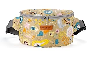 Hanfetch Yarn Crossbody Waist Bag Small Yarn Storage Organizer for Yarn Skeins-Organizer for Crochet Hooks and Other Accessories (Flower-Yellow)