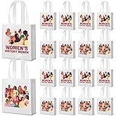Locmeo 40 Pcs Women's History Month Bags Bulk International Women's Day Gifts 8.7'' Womens Empowerment Tote Bags Reusable Non Woven Handbag for Freedom Feminism Holiday Supplies