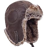FORDALLIO Cold Weather Faux Fur Ear Flap Trapper Hunter Hat Russian Soviet Ushanka Trooper Pilot Cap
