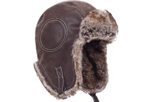 FORDALLIO Cold Weather Faux Fur Ear Flap Trapper Hunter Hat Russian Soviet Ushanka Trooper Pilot Cap