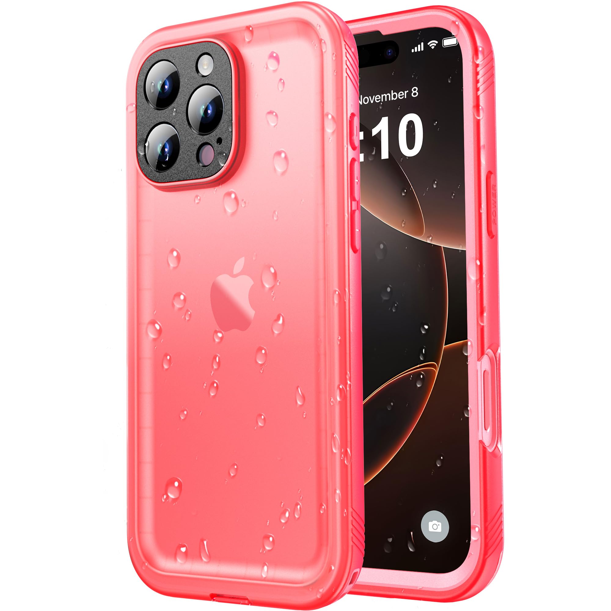 Photo 1 of SPORTLINK Waterproof Case for iPhone 16 Pro Max, Shockproof Dustproof Built-in Screen Protector, Full Body Sealed Heavy Duty Protective Cover for iPhone 16 Pro Max 6.9" Pink
