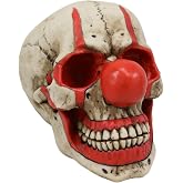 Ebros Gift Creepy IT Jester Clown Harlequin Joker Skull with Red Nose Figurine 5