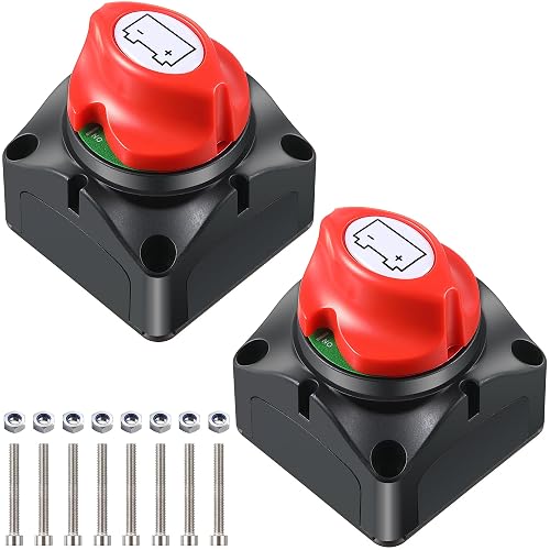 Feekoon 2 Pack Battery Disconnect Switch, 12V-48V 200A Heavy Duty ...