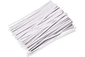 CandyHome 1000 Pcs 6" Paper White Twist Ties Reusable Bread Ties for Party Cello Candy Coffee Bags Cake Pops