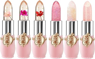 HOPHAT Flower Jelly Lipstick 6Pcs Color Change Lip Balm Set