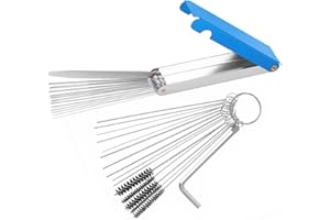 Andibro Carburetor Cleaning Tool Kit, Torch Tip Cleaner Set, Carburetor Carbon Dirt Jet Remove Cleaner 13 Cleaning Wires + 10 Cleaning Needles + 5 Nylon Brushes + 1 Wrench Welding Tip Cleaner(2 Pcs)