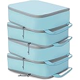 Compression Packing Cubes for Travel, Expandable Compression Bags Travel Cubes for Packing Suitcase Organizer Bags Set (Blue, 4 pcs)