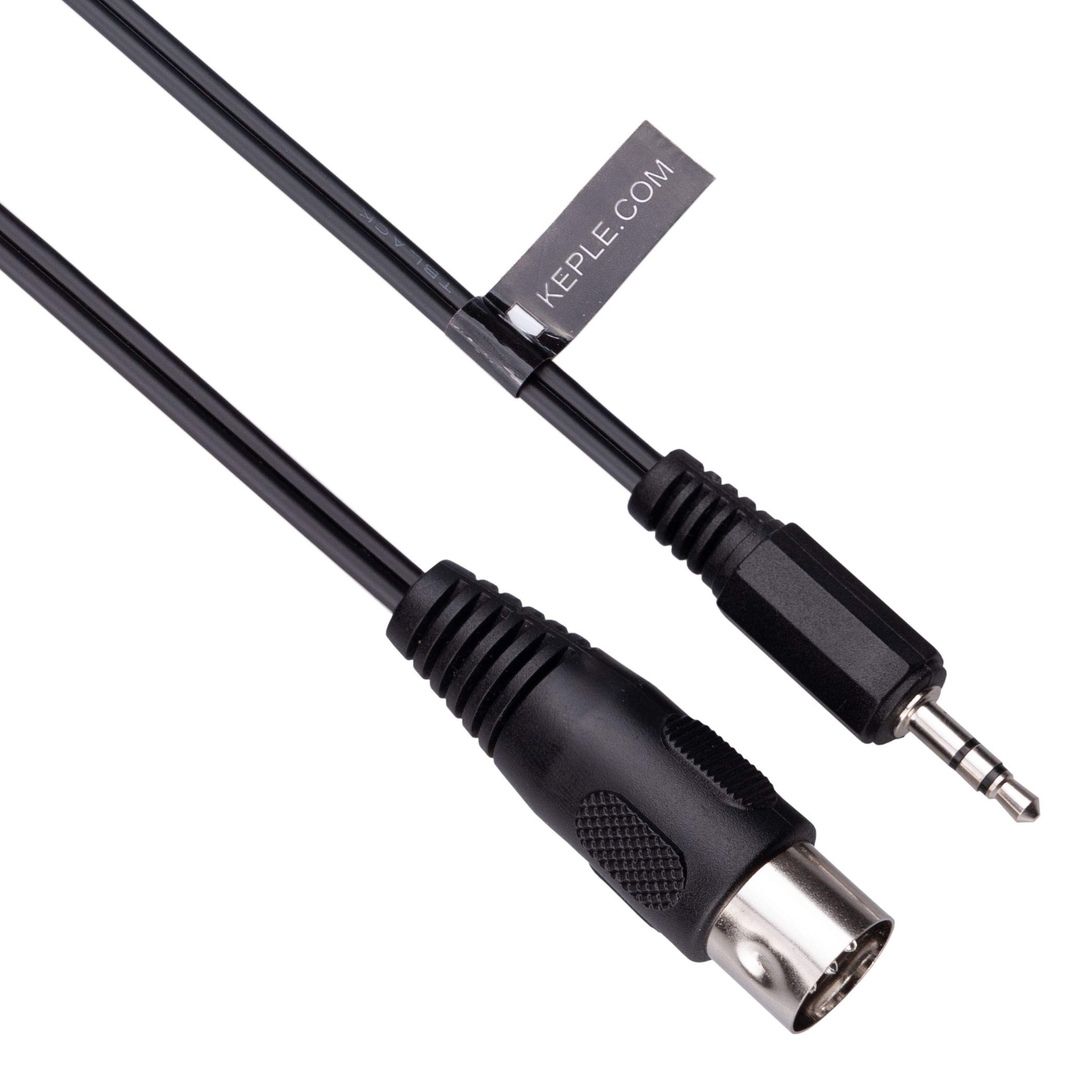 Photo 1 of Keple 5-DIN MIDI to 3.5mm AUX TRS Jack Audio Cable, 5 pin to 3.5mm Stero Plug Compatible with Smartphones, PC notebooks, Ampifiers, HI-FI soundsystems, Supports Analog Sound Signal (L/R + Mass) 1m
