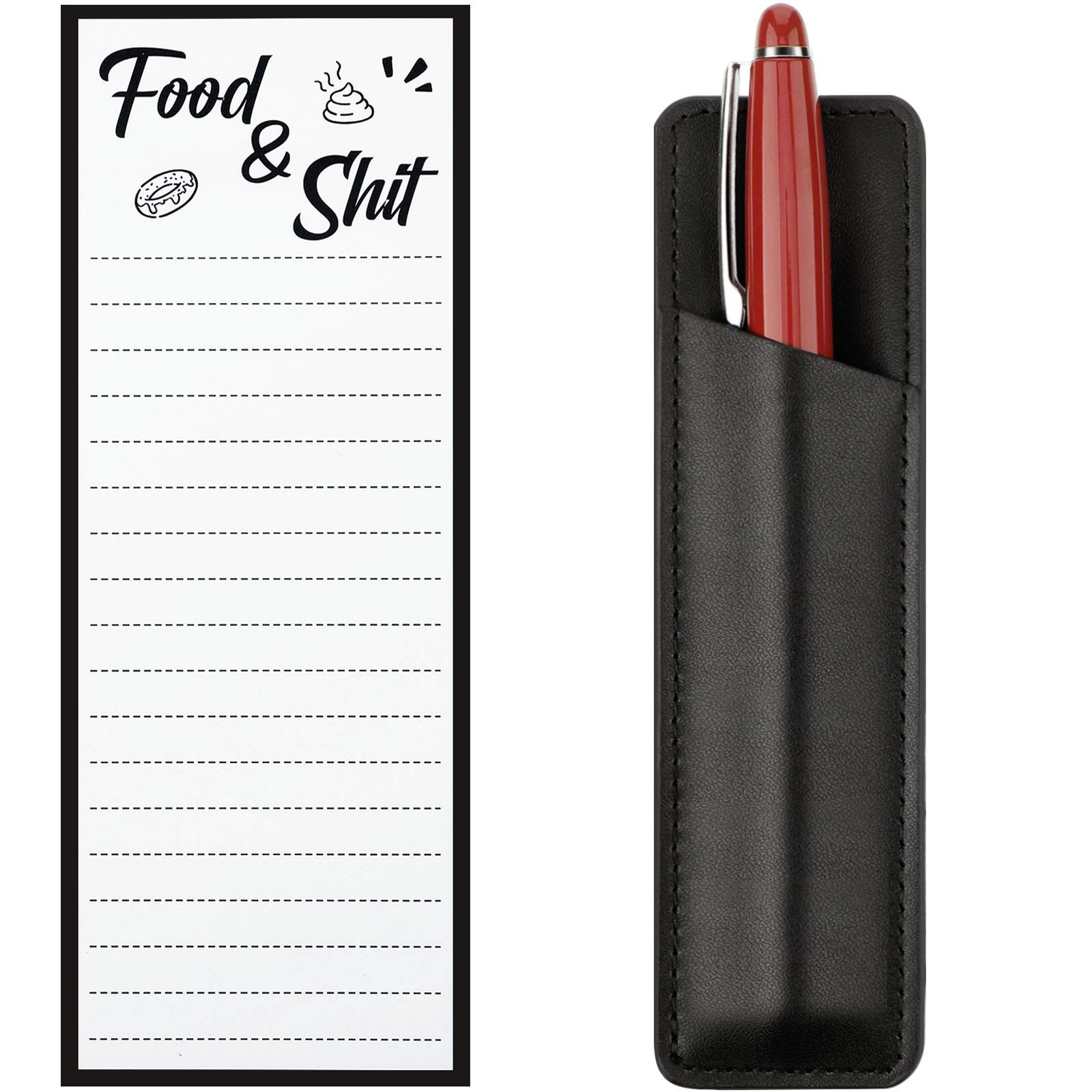 Zonon Magnetic Note Pad for Fridge with Pen Holder Grocery List Notepad Magnet Pad for Refrigerator Magnetic Shopping List Pad