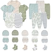 BABYSOLIS Unisex Baby Boy Girl Pant Sets Bodysuits Hats Gloves Socks Accessories 25 Pack Cotton Infant Practical Outfit