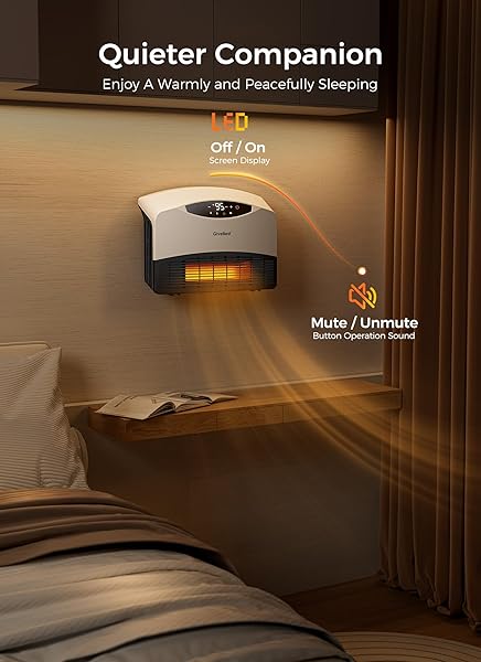 GIVEBEST ELECTRIC WALL HEATER WITH WIFI AND REMOTE CONTROL, FLOOR OR WALL MOUNTED HEATER, LARGE ROOM COVERAGE, 3 HEATING MODES, 1500W FAST HEATING SPACE WITH THERMOSTAT FOR INDOOR ROOM USE, WHITE