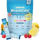 MiracleCalm Drink Mix Powder, Calm Magnesium Calcium Supplement, Cortisol Drink Powdered for Sleep, Relaxed & Focus with Easily Absorbed L-Theanine, Vitamin D3, Ashwagandha, Sugar Free